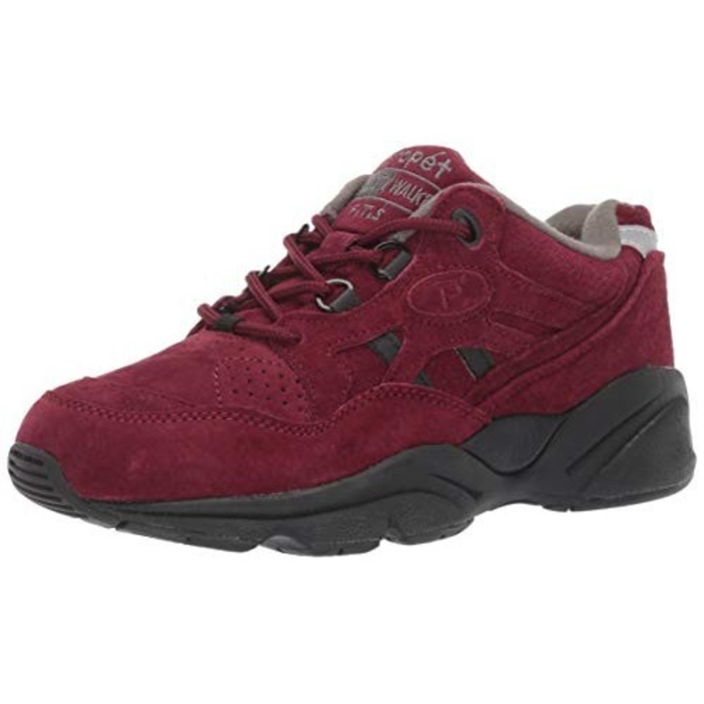 Propet Womens Full Grain Leather Cushioned Stability Walker Shoe In‎ Berry Sz 9